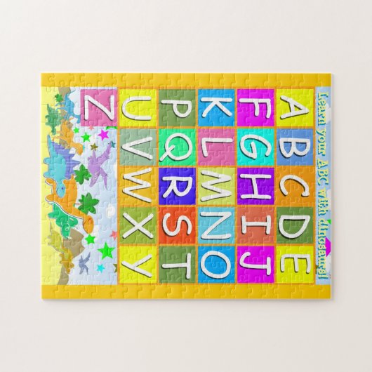 恐竜AからZのアルファベットのあなたのABCを学んで下さい ジグソーパズル (横)