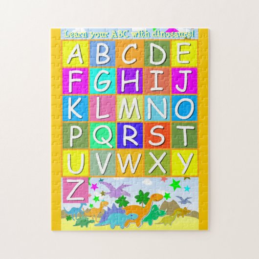 恐竜AからZのアルファベットのあなたのABCを学んで下さい ジグソーパズル (縦)