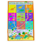 恐竜ABCおよびカウントと学んでいる子供 ミディアムペーパーバッグ (正面)