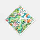 恐竜Dino 1st誕生日パーティー スタンダードランチョンナプキン (角)