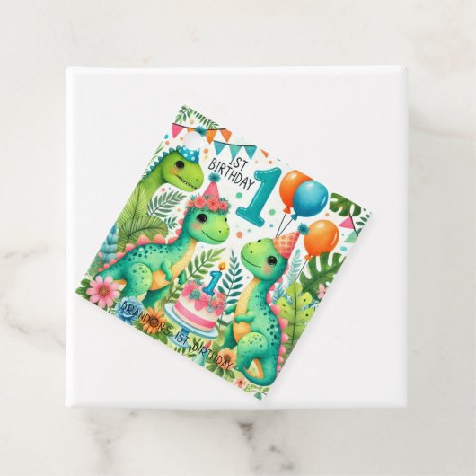 恐竜Dino 1st誕生日パーティー フェイバータグ (インサイチュ)