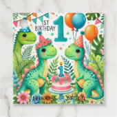 恐竜Dino 1st誕生日パーティー フェイバータグ (正面)