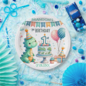 恐竜Dino 1st誕生日パーティー ペーパープレート (パーティー)