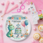 恐竜Dino 1st誕生日パーティー ペーパープレート (パーティー)