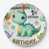 恐竜Dino 1st誕生日パーティー ペーパープレート (正面)