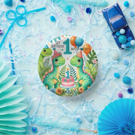 恐竜Dino 1st誕生日パーティー ペーパーボウル (パーティー)