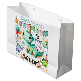 恐竜Dino 1st誕生日パーティー ラージペーパーバッグ