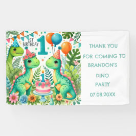 恐竜Dino 1st誕生日パーティー 横断幕