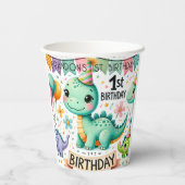 恐竜Dino 1st誕生日パーティー 紙コップ (裏面)