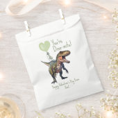 恐竜Dino-miteグリーンクラスルームのバレンタイン写真 フェイバーバッグ (クリップ留めされた状態)