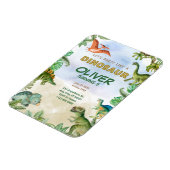 恐竜Dino T-レックス誕生日招待状フレキシブル マグネット (左側)