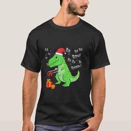 恐竜Fa Ra Ra Ra Rawr TレックスおもしろいChristmas Xm Tシャツ (正面)