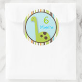 恐竜Lil Dino月次マイルストーンステッカー ラウンドシール (バッグ)