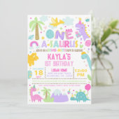 恐竜ONE A-Saurus 1歳の招待状 招待状 (スタンド正面)