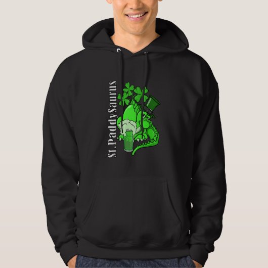 恐竜St patricks dayグリーンビールセントパディーサウル パーカ (正面)