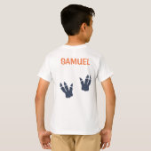 恐竜Tレックスのパーティーハット誕生日Boy Shirt Tシャツ (裏面フル)