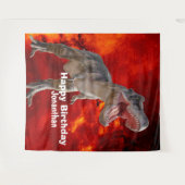 恐竜Tレックスの火ジュラシック世界の背景 タペストリー (正面(横))