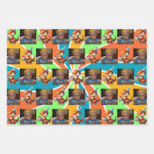 恐竜Tレックスをテーマにしたパーソナライズされた誕生日 ラッピングペーパーシート (正面)