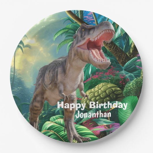 恐竜Tレックスキッズジュラシックワールド ペーパープレート (正面)