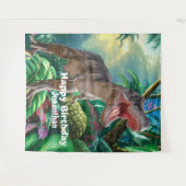 恐竜Tレックスキッズジュラシック世界の背景 タペストリー (正面(横))