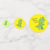 恐竜Tレックスキッズ1st誕生日Dinoパーティー コンフェッティ (正面)