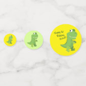 恐竜Tレックスキッズ1st誕生日Dinoパーティー コンフェッティ (裏面)