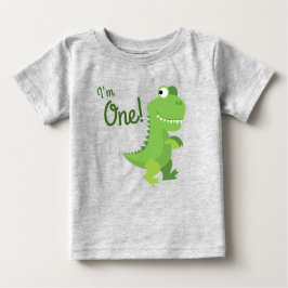 恐竜Tレックスキッズ1st誕生日Dinoパーティー ベビーTシャツ
