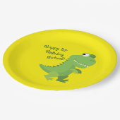 恐竜Tレックスキッズ1st誕生日Dinoパーティー ペーパープレート (アングル)