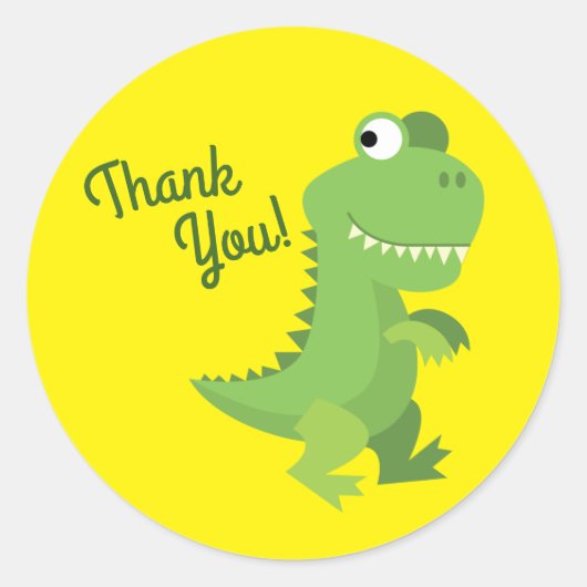 恐竜Tレックスキッズ1st誕生日Dinoパーティー ラウンドシール (正面)