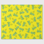 恐竜Tレックスキッズ1st誕生日Dinoパーティー ラッピングペーパー (フラット)