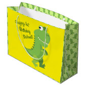 恐竜Tレックスキッズ1st誕生日Dinoパーティー ラージペーパーバッグ (裏面アングル)