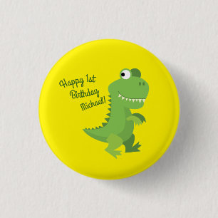 恐竜Tレックスキッズ1st誕生日Dinoパーティー 缶バッジ