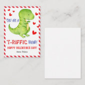 恐竜Tレックスクラスのミニバレンタインカー子供へド ノートカード (正面/裏面)