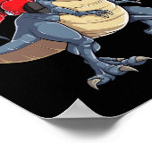 恐竜Tレックスクリスマスサンタボーイズメンズガールズクリスマス ポスター (角)