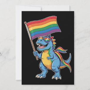 恐竜TレックスゲイプライドLGBTQアリー虹旗 招待状
