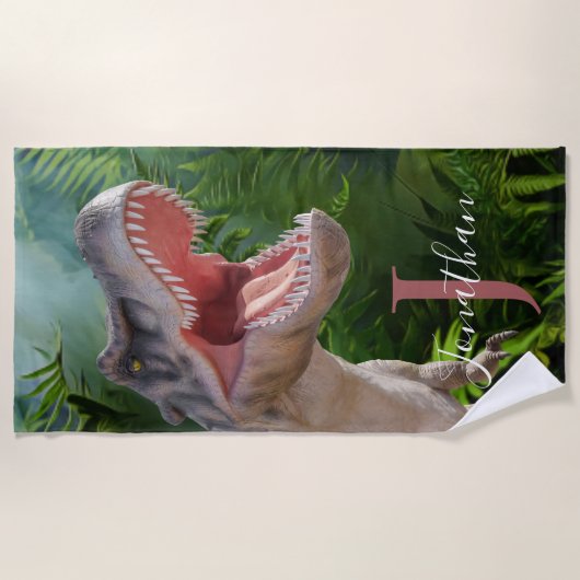 恐竜Tレックスジャングルジュラシックワールド ビーチタオル (正面)