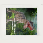 恐竜Tレックスジャングルジュラシック世界の背景 タペストリー (正面(横))