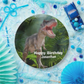 恐竜Tレックスジャングルジュラシック世界の背景 ペーパープレート (パーティー)