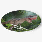 恐竜Tレックスジャングルジュラシック世界の背景 ペーパープレート (アングル)