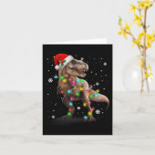 恐竜TレックスツリークリスマスクリスマスペットDino Trex カード (黄色い花)