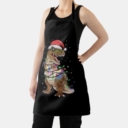 恐竜TレックスツリークリスマスセータークリスマスDino エプロン (インサイチュ)