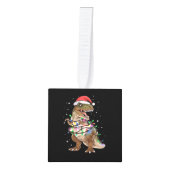 恐竜TレックスツリークリスマスセータークリスマスDino キューブオーナメント (正面)