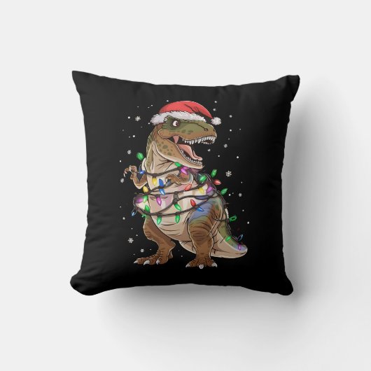 恐竜TレックスツリークリスマスセータークリスマスDino クッション (正面)