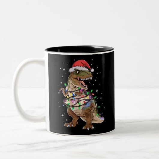 恐竜TレックスツリークリスマスセータークリスマスDino ツートーンマグカップ (左)