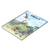 恐竜Tレックスティラノサウルス水彩強姦器 ノートブック (左側)