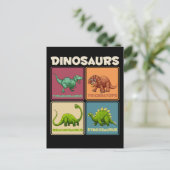 恐竜Tレックストリケラトプスディノ ポストカード (スタンド正面)