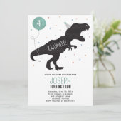 恐竜Tレックスバースデーパーティー招待状 招待状 (スタンド正面)