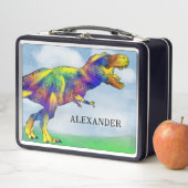 恐竜Tレックスパーソナライズされた メタルランチボックス (インサイチュ)