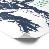 恐竜Tレックスパーティーハット誕生日ウェルカムサイン ポスター (角)