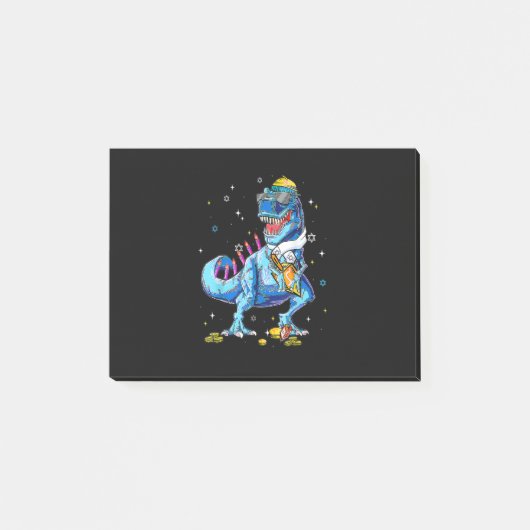 恐竜Tレックスメノラサウルスハッピーハヌカー(ユダヤ教)メノラー ポストイット (正面)